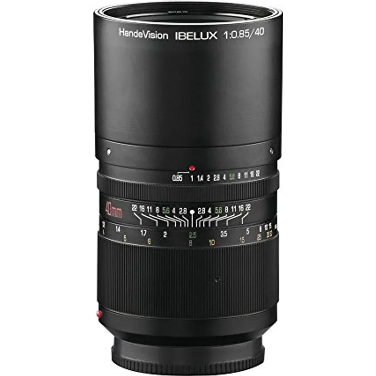 Handevision IBELUX 40mm 1:0,85 Objektiv für Micro Four Thirds MFT Bajonett schwarz (manueller Fokus, für APS-C Sensor gerechnet, IF, Filterdurchmesser 67mm, mit ausziehbarer Gegenlichtblende)