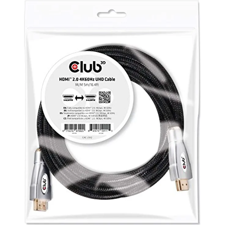 Club 3D CAC-2312 HDMI 2.0 4K60Hz UHD Kabel schwarz
