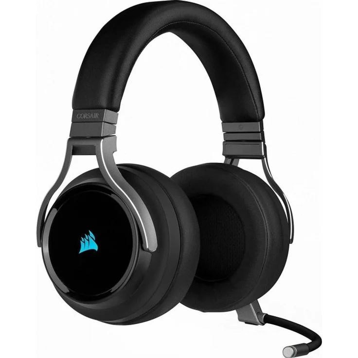 Corsair Virtuoso RGB Wireless High-Fidelity Gaming Headset (Slipstream Technologie, 7.1 Surround Sound, iCUE RGB, für PC, Xbox One, PS4, Switch und Mobilgeräte) carbon – Bild 2