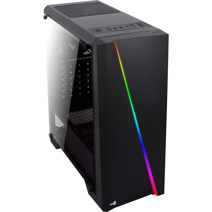Aerocool CYLON, PC-Gehäuse ATX, Seitenwand, RGB-LED, 12cm Lüfter an der Rückseite, schwarz – Bild 6