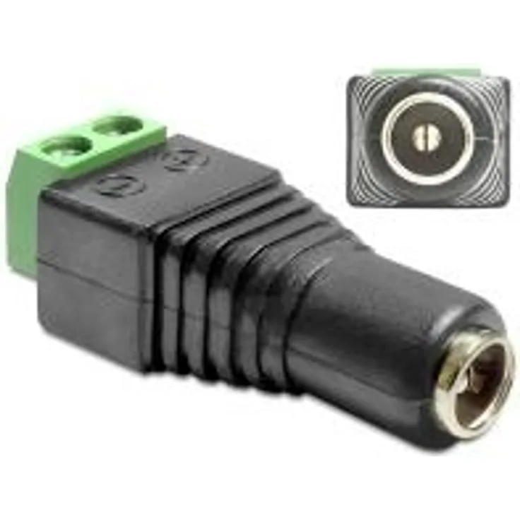 Delock Adapter DC 5,5 x 2, 1 mm Buchse > Terminalblock 2 Pin