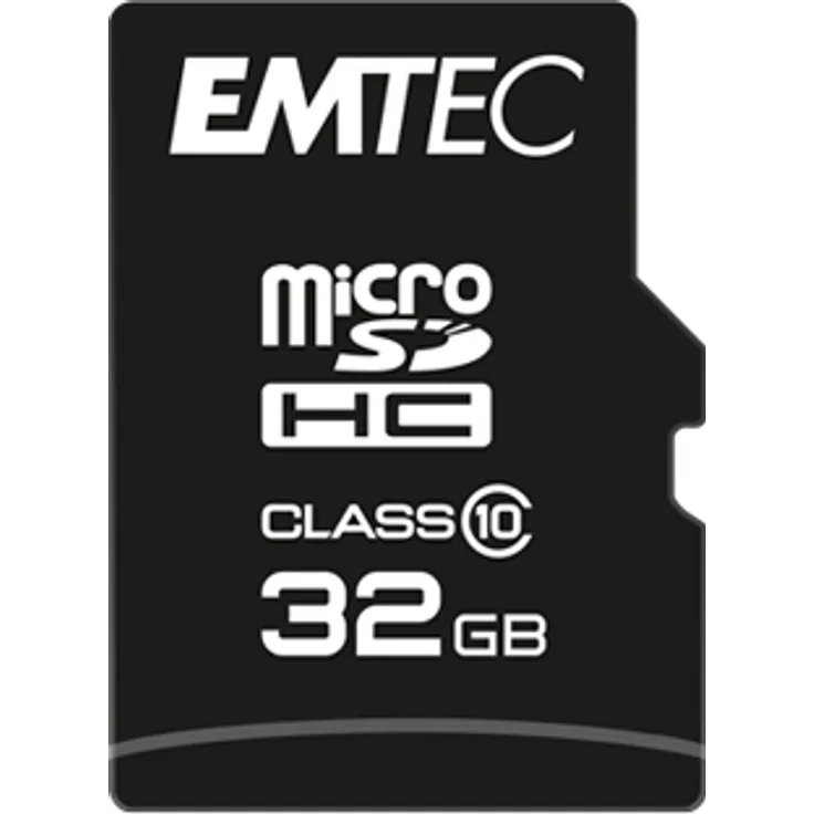 Emtec ECMSDM32GHC10CG 32GB microSDHC Speicherkarte mit SD-Adapter Class 10, microSDXC kompatibel,schwarz