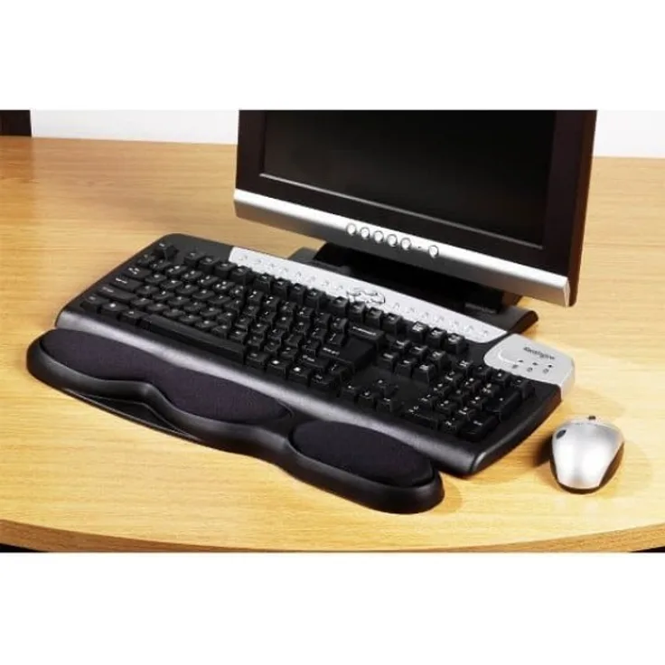 Kensington Tastatur Handgelenkstütze, Ergonomische Duo-Gel-Handgelenkstütze, geeignet für ganze Gaming-Tastaturen für Komfort am Computer, Laptop, Büro, PC, Zuhause, schwarz, 62385