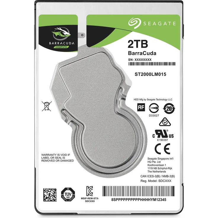 Seagate Guardian BarraCuda ST2000LM015 - Festplatte - 2 TB - intern - 2.5 Zoll (6.4 cm) - SATA 6Gb/s - 5400 rpm - Puffer: 128 MB (ST2000LM015)