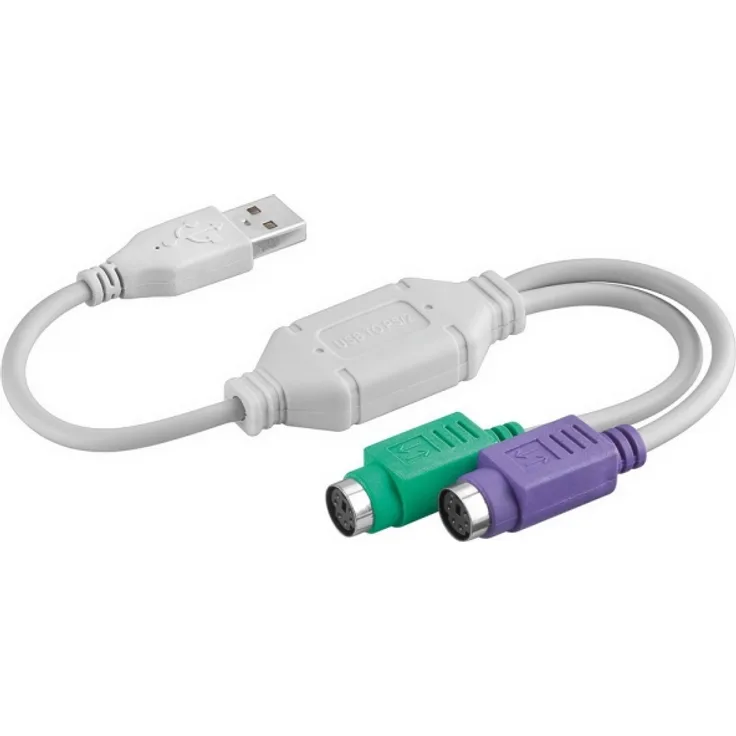 Wentronic USB – 2 x PS-2 OHL USB auf 2 x PS-2, grün, lila, weiß Kabel Interface-Gender Adapter – Kabel Interface-Gender Adapter (USB A, 2 x PS-2, grün, violett, weiß)