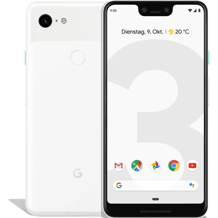 Google Pixel 3 XL Smartphone 16cm (6,3 Zoll) OLED-Display, 128GB interner Speicher, 4GB RAM, Nano-SIM, Elektronische SIM-Karte (e-SIM), Weiß