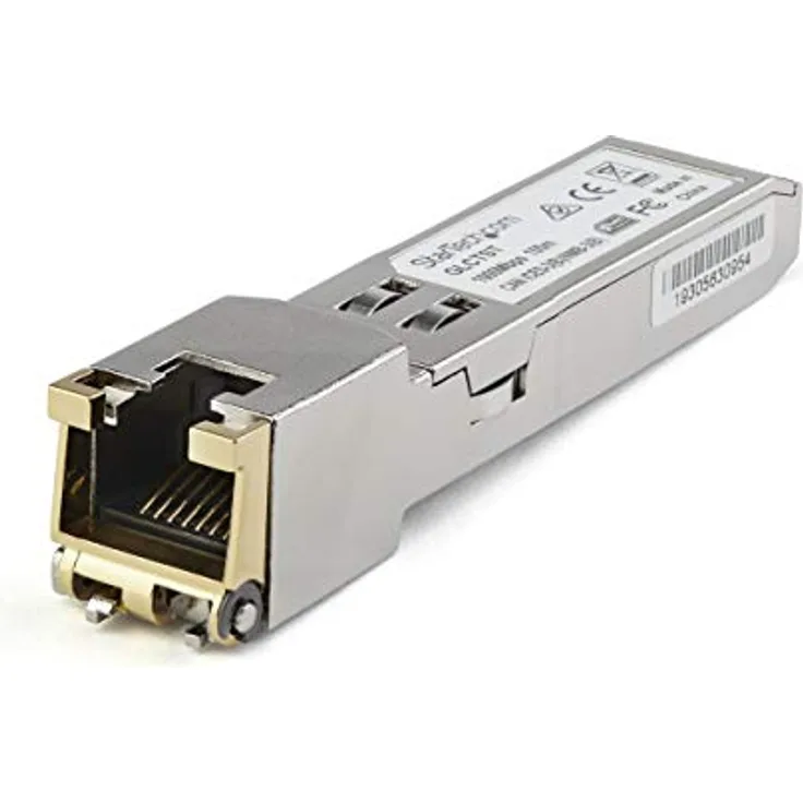 StarTech.com SFP1GEFEETST Transceiver Modul (SFP Module, 10-100-1000Base-TX Juniper kompatibel, Kupfer, RJ-45 Kupfer)