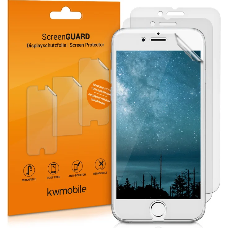 kwmobile 3x Displayschutzfolie matt (nicht gewölbt) für Apple iPhone 6 / 6S / 7 / 8