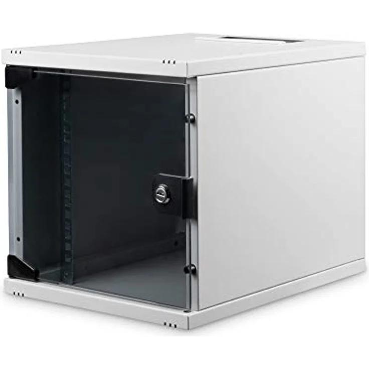 DIGITUS Netzwerk-Schrank 10-Zoll - 6HE - Wandmontage - HxBxT 330x312x400mm - Traglast 30kg - Nutztiefe 309mm - Grau – Bild 1