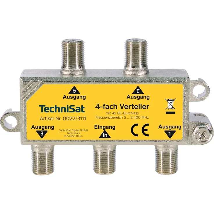 TechniSat 4-Wege-Verteiler Silber