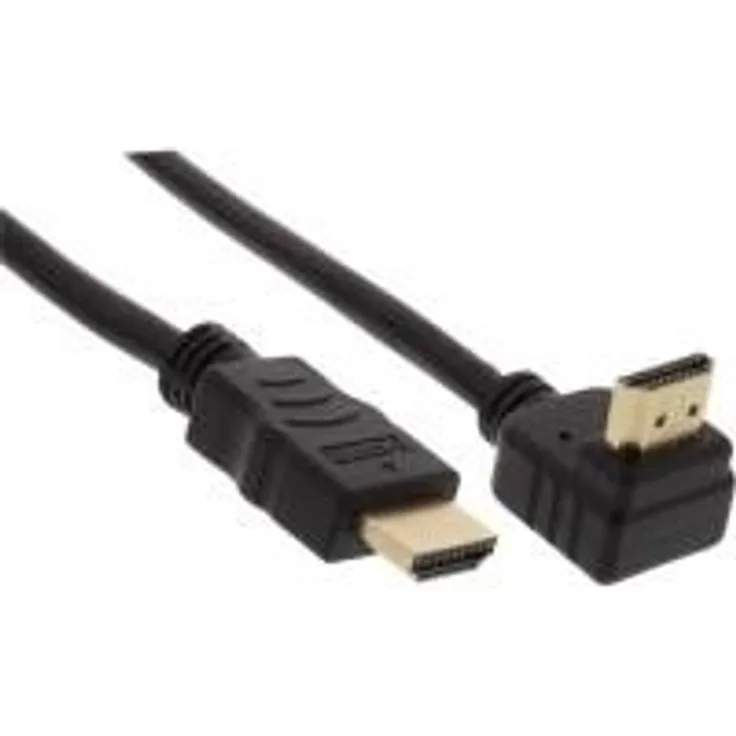 InLine 17003V HDMI Kabel, gewinkelt, HDMI-High Speed mit Ethernet, Stecker - Stecker, verg. Kontakte, schwarz, 3m