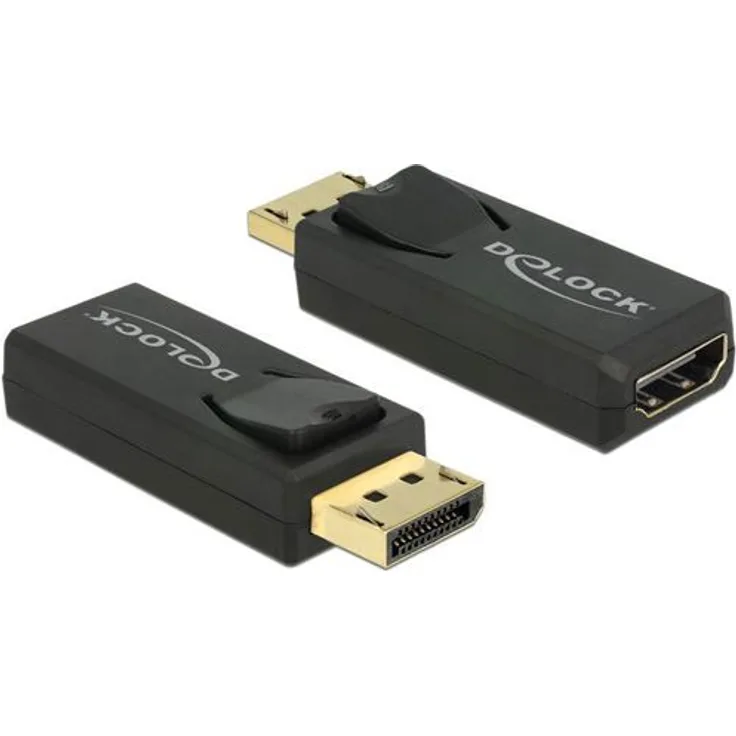 Delock 65571 Adapter Displayport 1.2 Stecker > HDMI Buchse 4K Passiv schwarz,