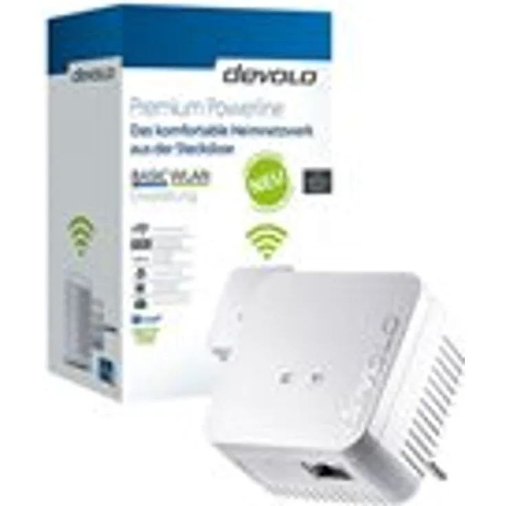 devolo BASIC WLAN - V2 - Bridge - HomePlug AV (HPAV), IEEE 1901 - 802.11b/g/n - 2,4 GHz - an Wandsteckdose anschließbar
