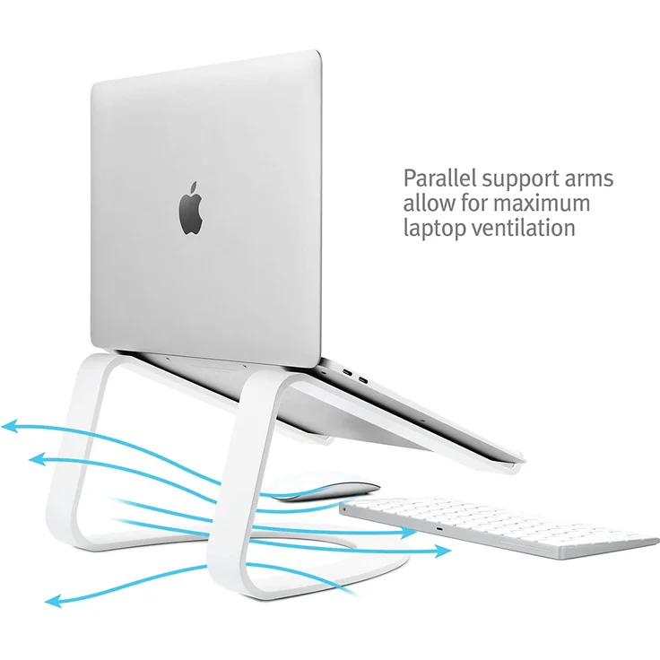 Twelve South Curve Laptopständer für MacBook und Laptops | Ergonomischer, belüfteter Laptop Stand für Zuhause oder Büro, weiß (Sonderausgabe) – Bild 2
