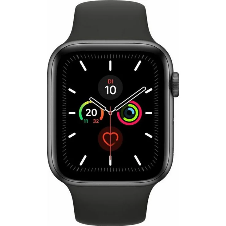 Apple Watch Series 5 Smartwatch GPS + LTE, Unisex, 44mm, Aluminiumgehäuse, Sportarmband, Grau – Bild 1
