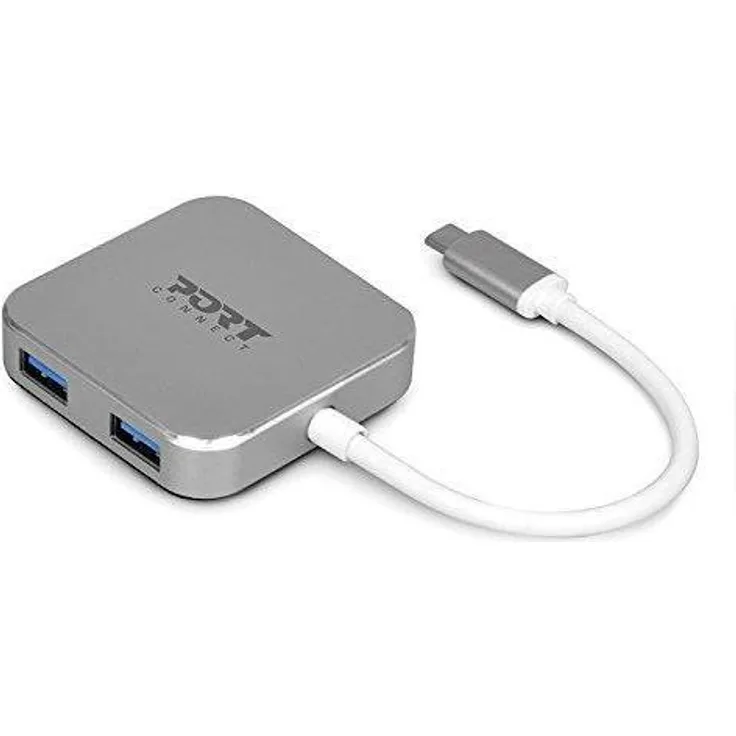 Port Designs 900123 USB 3.0 (3.1 Gen 1) Type-с 5000 Mbit-s grau & – Hub USB 3.0 (3.1 Gen 1) Type-с, USB 3.0 (3.1 Gen 1) Type-с, USB, ABS, Grau, USB