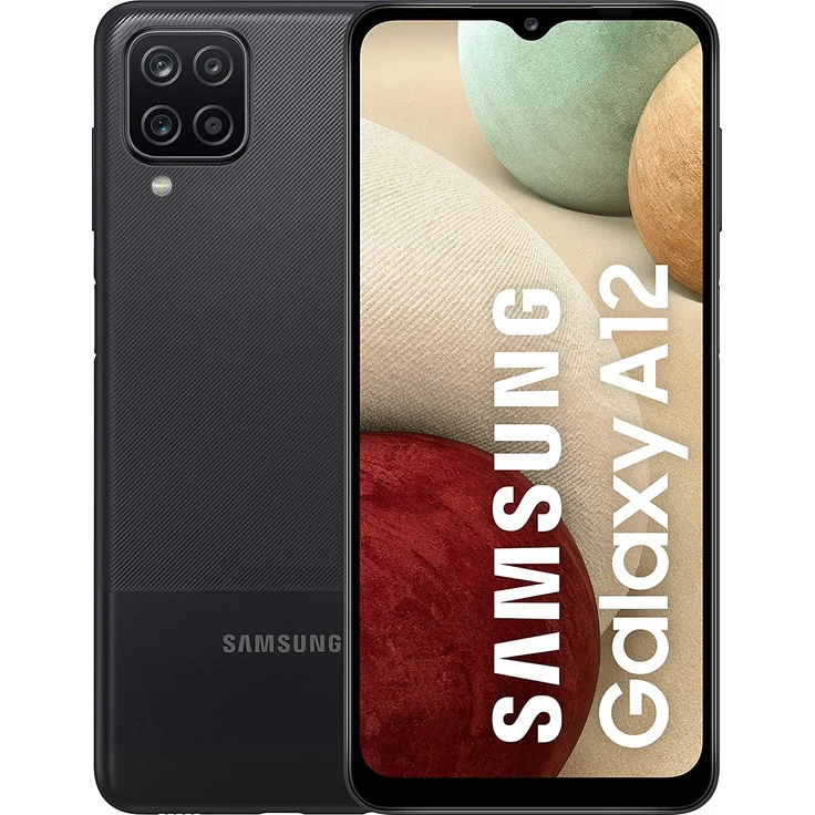 Samsung Galaxy A12 Smartphone 16,51cm (6,5 Zoll) IPS-Display, 128GB interner Speicher, 4GB RAM, Dual-SIM, Android, Schwarz – Bild 1