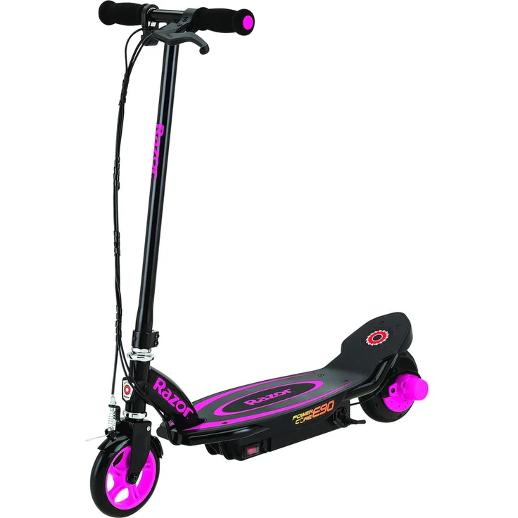 Razor Power Core E90 Kinder E-Scooter, ohne Straßenzulassung, Schwarz/Pink, 16 km/h – Bild 1