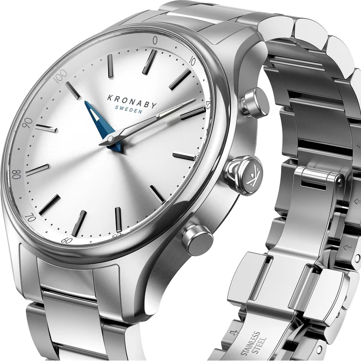 KRONABY Sekel Connected Watch A1000-0556 Hybrid-Smartwatch Unisex, 38mm, Edelstahlgehäuse, Silber – Bild 2