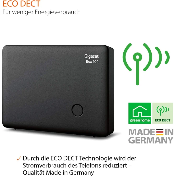 Gigaset Box 100 DECT Basisstation für Ihr eigenes Kommunikationssystem mit Gigaset Mobilteilen, Basis unterstützt 6 Mobilteile für den analogen Telefonanschluss, schwarz – Bild 7