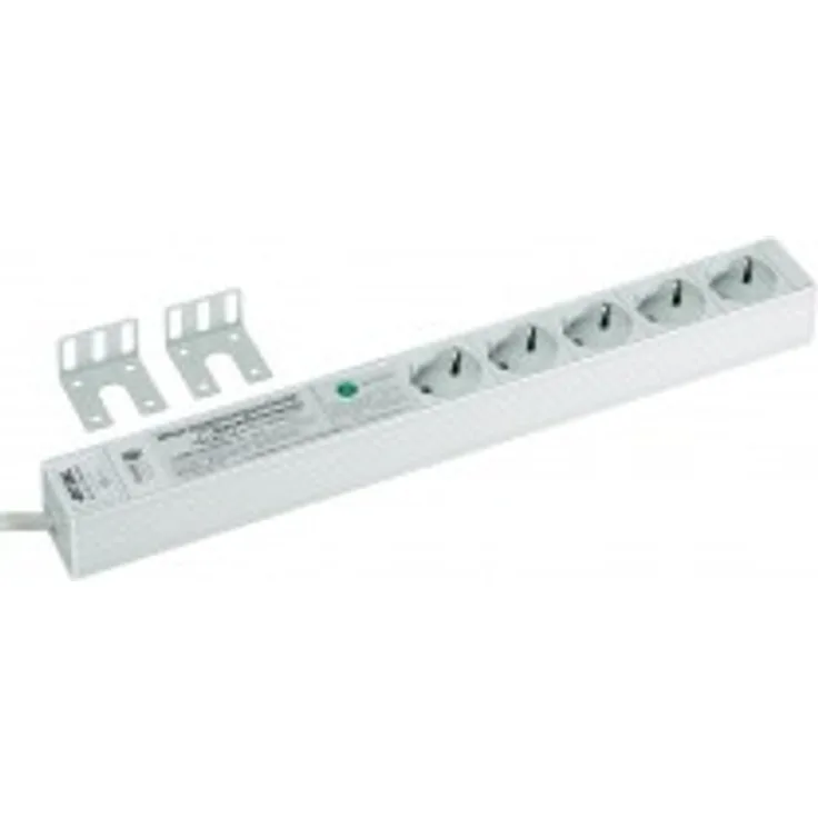 Rittal 7240230 7240.230 DK Steckdosenleiste D Schuko 5-Fach 250 V 16 A LHT 482 6x44x44 mm mit Ueberspannungsschutz, 230 V, Grau