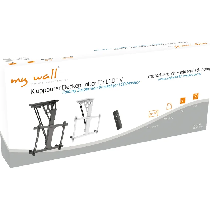 My Wall HL41ML für Bildschirmgrößen 32? - 70 ? (81 -178 cm), Belastung bis 35 kg, mit Funk-Fernbedienung