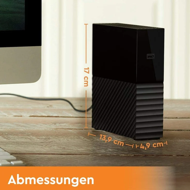 WD My Book WDBBGB0040HBK - Festplatte - verschlüsselt - 4 TB - extern (Stationär) - USB 3.0 - 256-Bit-AES - Schwarz (WDBBGB0040HBK-EESN) – Bild 2
