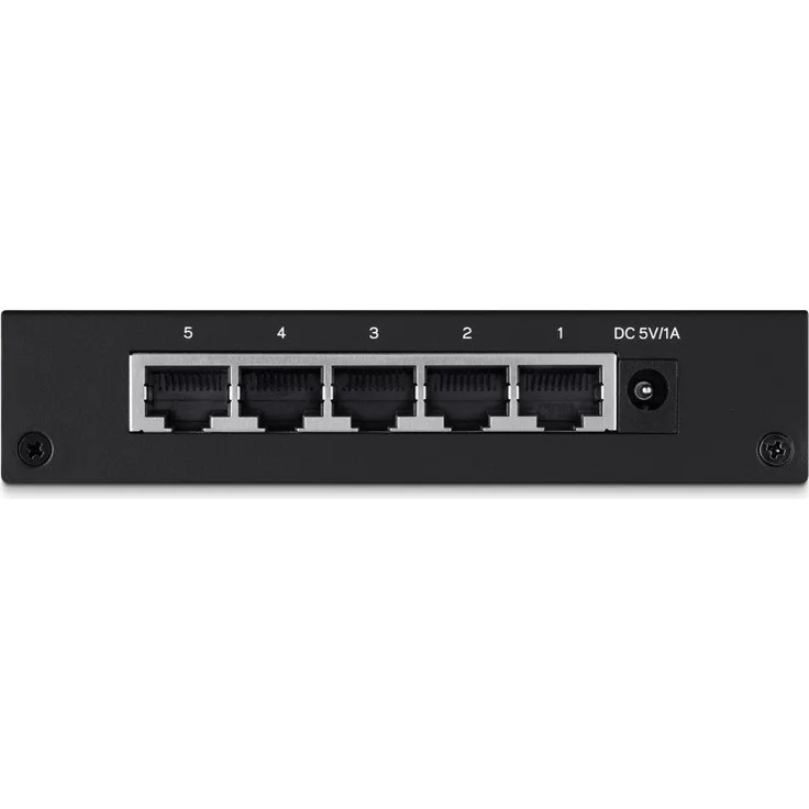 Linksys LGS105-EU 5-Port Unmanaged Gigabit Netzwerk Switch (Lüfterlos, Auto Sensing, Energiesparfunktion) schwarz