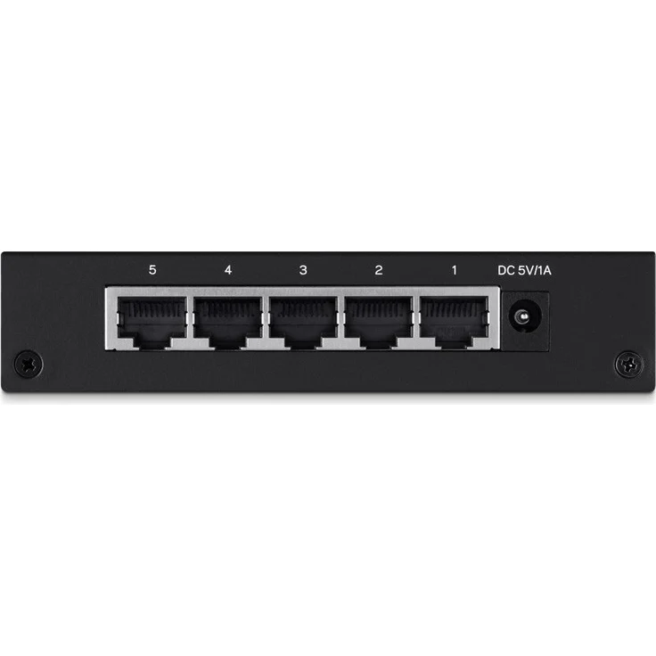 Linksys LGS105-EU 5-Port Unmanaged Gigabit Netzwerk Switch (Lüfterlos, Auto Sensing, Energiesparfunktion) schwarz – Bild 1
