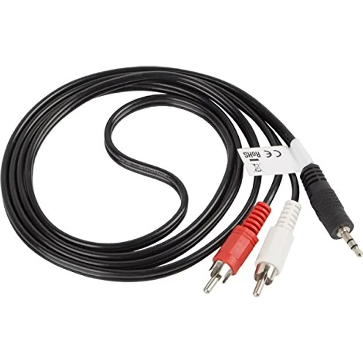 Lanberg CA-MJRC-10CC-0015-BK-Kabel (Mini-Buchse - Cinch x 2, 1,5 m, schwarz) (CA-MJRC-10CC-0015-BK)