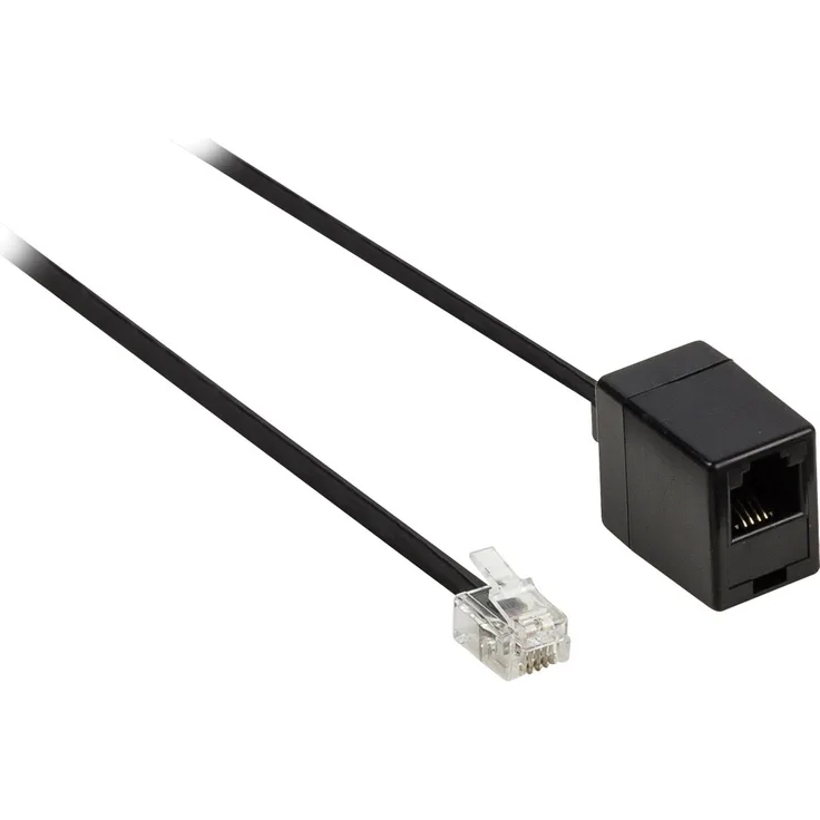 Valueline Telefonverlängerungskabel (RJ11-Stecker auf RJ11-Buchse, 10 m) schwarz