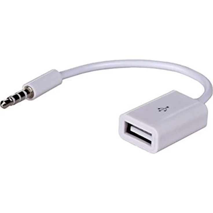 AKYGA AK-AD-24 Kabel Adapter Mini Jack 3.5 auf USB-Buchse weiß