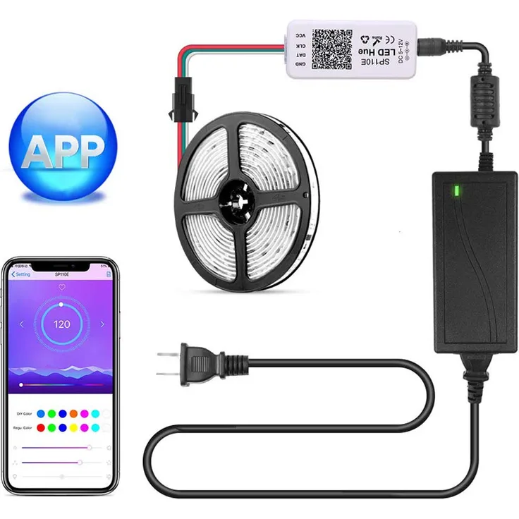 GRIFEMA DG4002, LED Light Strip 5M, Wifi Streifen Kompatibel mit Alexa, Google Home, Wasserdicht Lichterkette