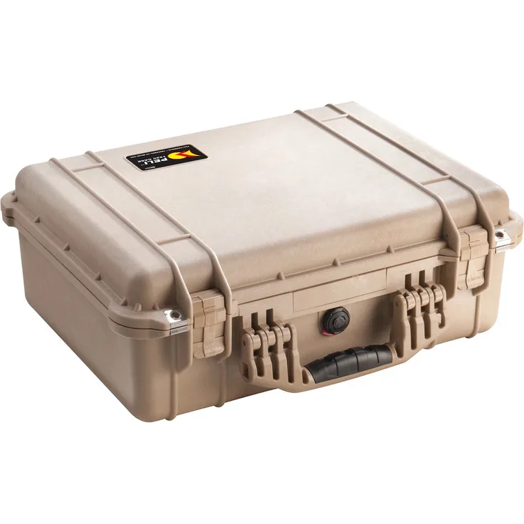 PELI 1520 Robuster Kamera Schutzkoffer, IP67 Wasser- und Staubdicht, 24L Volumen, Hergestellt in Deutschland, Ohne Schaum, Desert Tan (Sand)