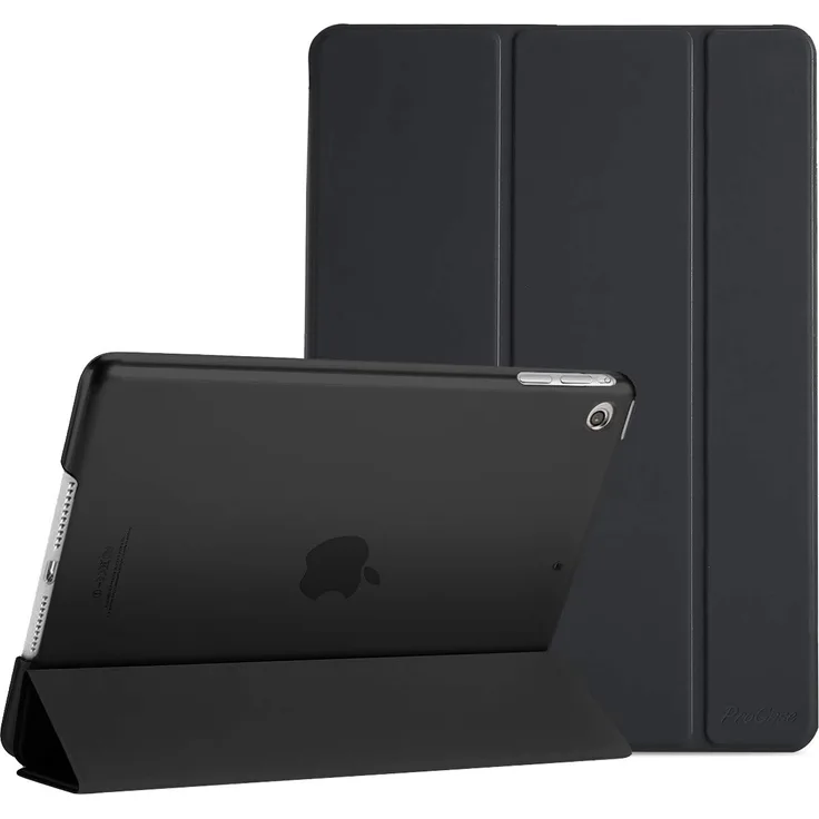ProCase iPad Air Ultra Dünn Smart Hülle, Leichte Stand Schutzhülle Shell mit Translucent Frosted Rückhülle für Apple iPad Air (A1474 A1475 A1476) -Schwarz