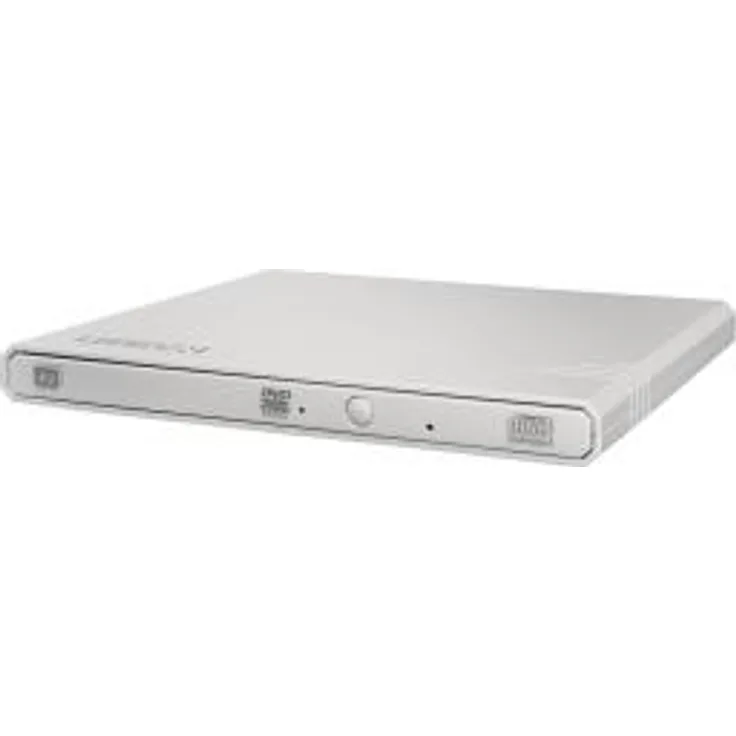 Lite-On Externes DVD-Laufwerk - External Slim USB DVD-RW (Bequeme Stromversorgung über den USB-Anschluss - SMART Burn für max. Schreibqualität - optimierte Lesegeschwindigkeit) Weiß