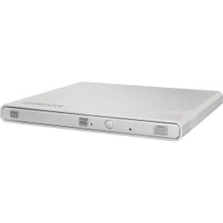 Lite-On Externes DVD-Laufwerk - External Slim USB DVD-RW (Bequeme Stromversorgung über den USB-Anschluss - SMART Burn für max. Schreibqualität - optimierte Lesegeschwindigkeit) Weiß – Bild 1
