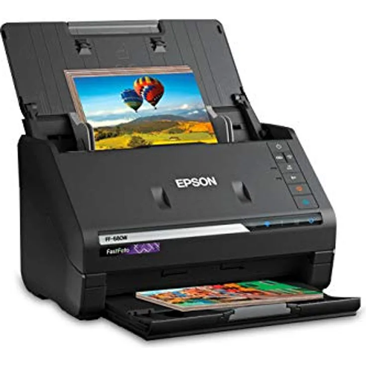 Epson FastFoto FF-680W B11B237401 Scanner (Scannt 10 x 15 Foto in einer Sekunde, bis DIN A4, beidseitiger Scan, automatische Ausrichtung, Zuschnitt und Optimierung, Bilder einfach speichern)