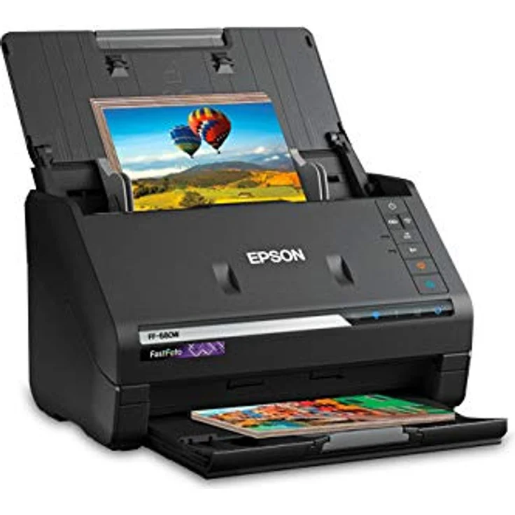 Epson FastFoto FF-680W B11B237401 Scanner (Scannt 10 x 15 Foto in einer Sekunde, bis DIN A4, beidseitiger Scan, automatische Ausrichtung, Zuschnitt und Optimierung, Bilder einfach speichern) – Bild 1