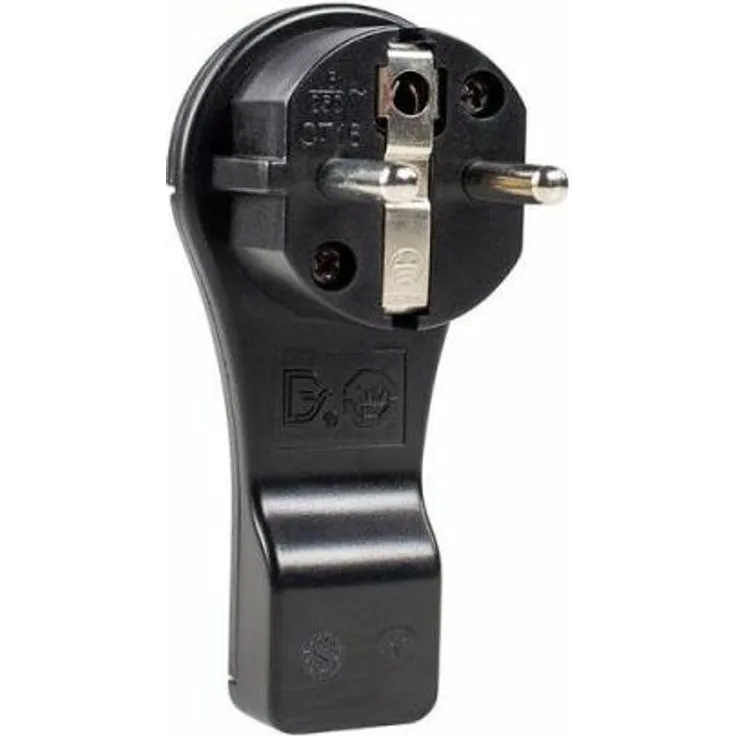 as-Schwabe 45039 Schutzkontakt-Flachstecker, schwarz