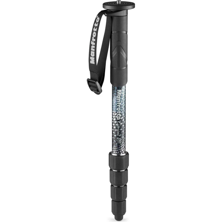 Manfrotto Element MII MMELMIIA5BK, leichtes Alu-Reise-Einbeinstativ, 5 Segmente, Handgelenkschlaufe, Gummigriff, Drehverschlüsse, Traglast bis zu 15 kg, für Kompakt-, spiegellose und DSLR-Kameras – Bild 1