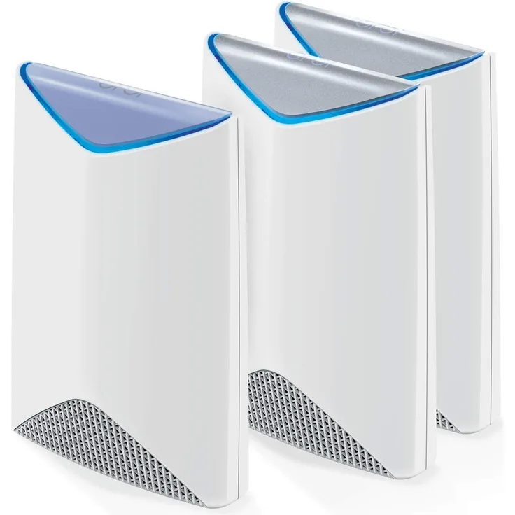 Netgear Orbi Pro SRK60B03 Mesh WLAN System (3er Set Tri-Band mit Mesh-Router + 2x Satellit Mesh Repeater, 3 GBit-s Geschwindigkeit bis zu 525 m² Abdeckung, AC3000)