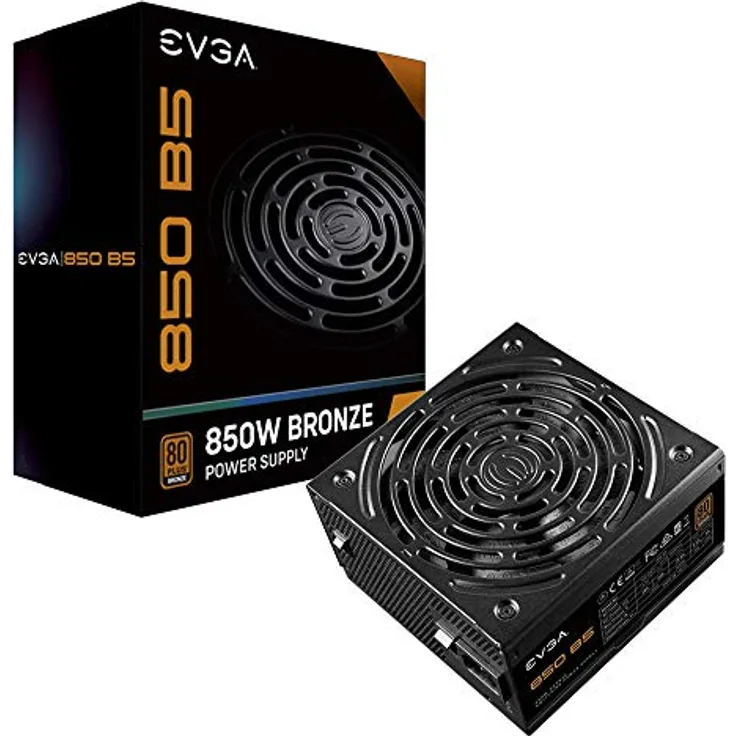 Evga 850 B5, 80+ Bronze 850W, Fully Modular, Evga Eco Mode, 5 Year , Compact 150Mm Size, Power Supply 220-B5-0850-V2 (Eu)