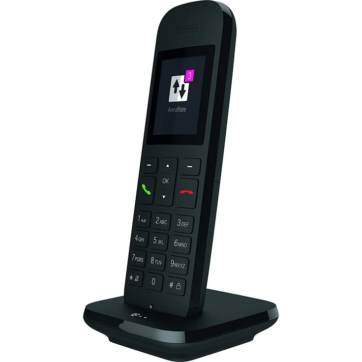 Telekom Speedphone 12 schnurloses Festnetztelefon, zur Nutzung an aktuellen Routern mit DECT-CAT-iq Schnittstelle (z.B. Speedport, Fritzbox), 5 cm Farbdisplay, VoIP-Telefon, schwarz – Bild 2
