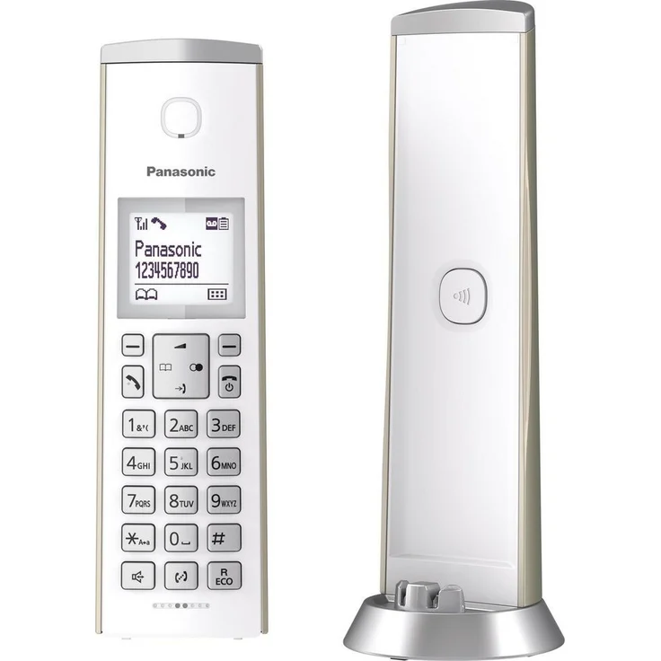 Panasonic KX-TGK220GN Design-Telefon mit Anrufbeantworter & Wecker, Haustelefon (schnurlos), HD-Telefonie, Champagner – Bild 7
