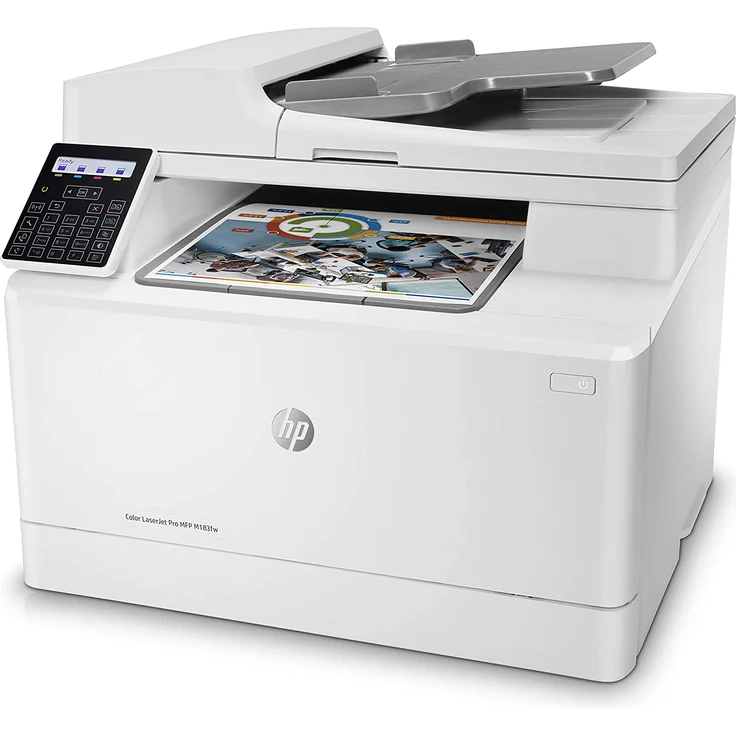 HP Color LaserJet Pro MFP M183fw (4-in-1) Multifunktionsdrucker - (Laser) Farbe, Druckgeschwindigkeit: 16 s/w, 4 Farbe, Auflösung: 600 x 600, USB, LAN, WLAN, AirPrint, Cloud Print (7KW56A) – Bild 3