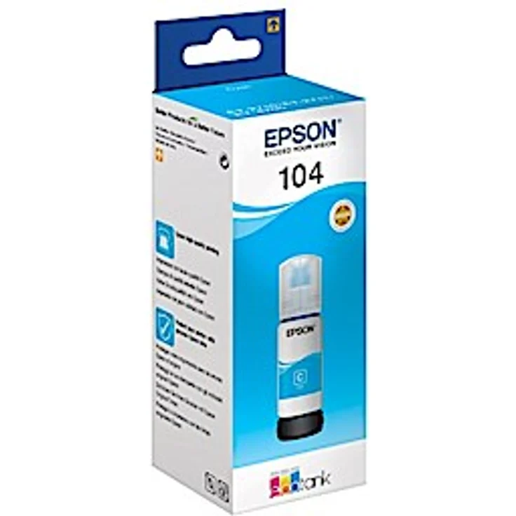 Epson Tintenbehälter Ecotank 104, cyan, für EcoTank ET-2710/ET-2711/ET-4700 – Bild 1