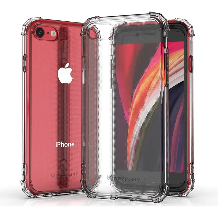 WOZINSKY Silikon TPU Case Panzer Hülle, geeignet für Apple iPhone SE 2020, Handy-Schutzhülle, transparent