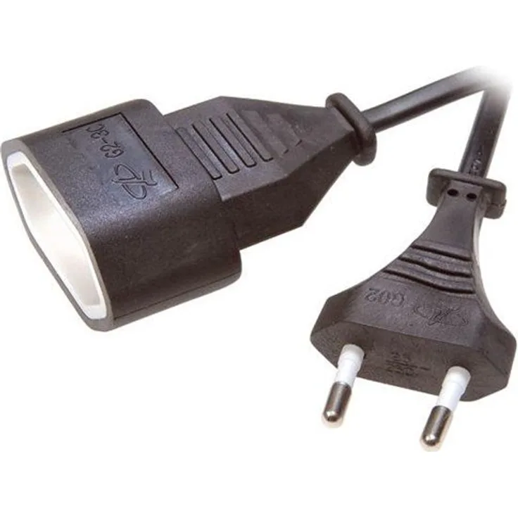 Vivanco EV3S Euro Verlängerung (Eurostecker - Eurokupplung) 3,0m schwarz