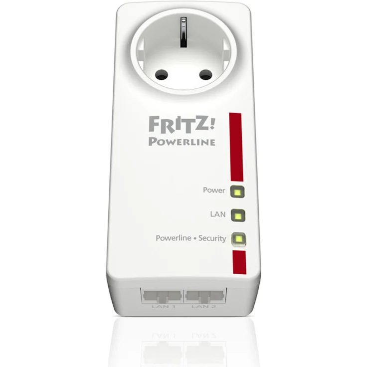 AVM FRITZ!Powerline 1220 Set / 1220E Set (1,200 MBit-s, 2x Gigabit-LAN je Adapter, ideal für NAS-Anwendungen und HD-Streaming, deutschsprachige Version) weiß – Bild 2